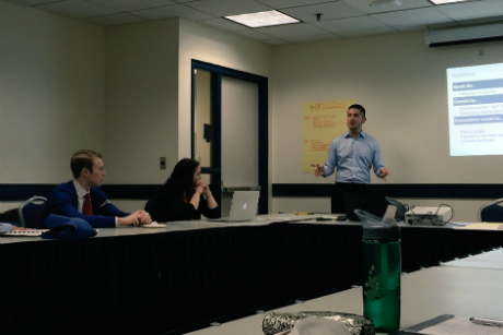 speaker doing a presentation