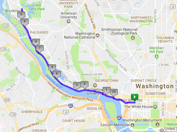 Friday: Dalecarlia Tunnel via the Capitol Crescent Trail (10 miles)