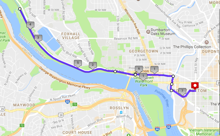 Tuesday: Fletcher’s Cove via the Camp; O Canal towpath (7.2miles)