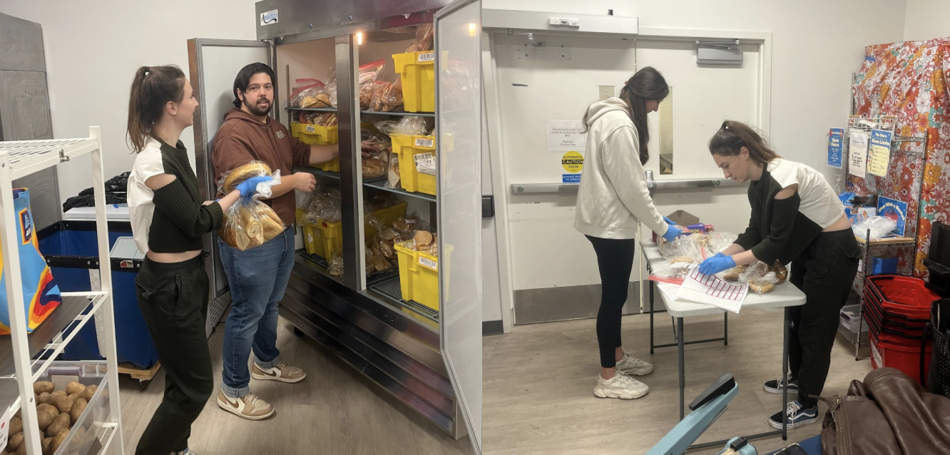 Nina, Jack and Markella volunteering at the GW Store