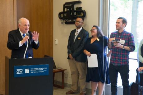president steven knapp speaking at podium