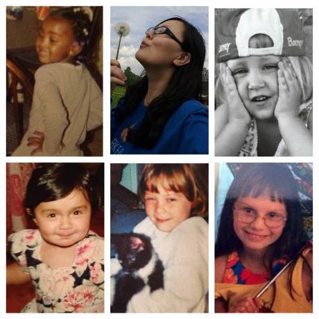 collage of childhood photos