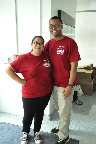 Two GW volunteers smiling 